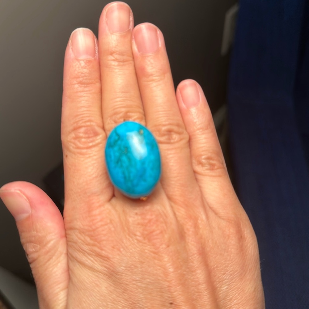 Unique Custom Made Turquoise Ring - image 1